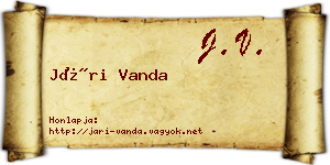 Jári Vanda névjegykártya